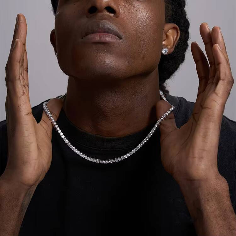 New Luxury 925 Sterling Silver Tennis Chain VVS 925 Moissanite Diamond Iced Bling Geometric Design Moissanite Bracelets Bangles