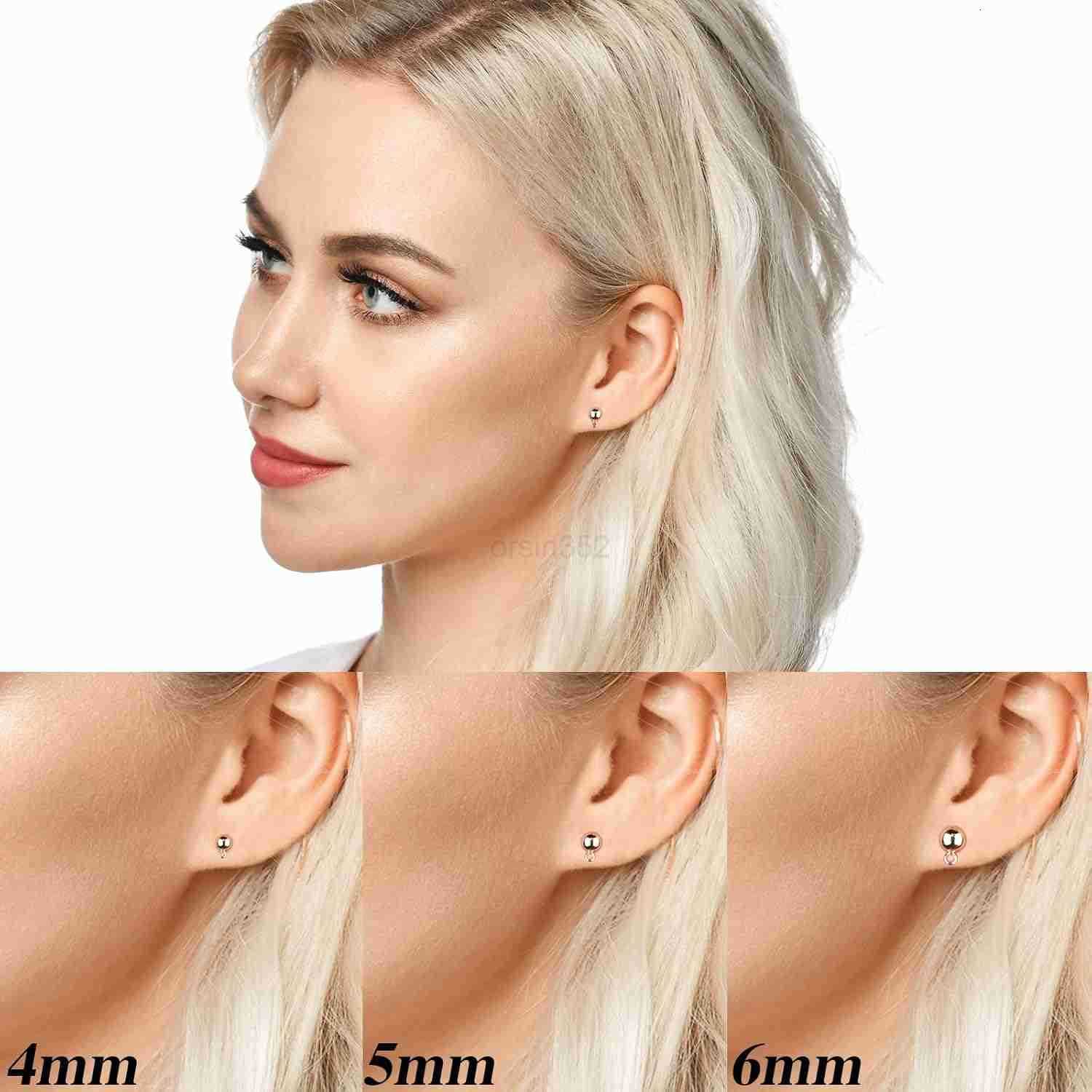 180 Pieces Ball Post Earring Stud with 200 Pieces Butterfly Back Earrings with Loop for DIY Jewelry Making Findings 4 mm 5 mm 6 mmSilver GoldW250911