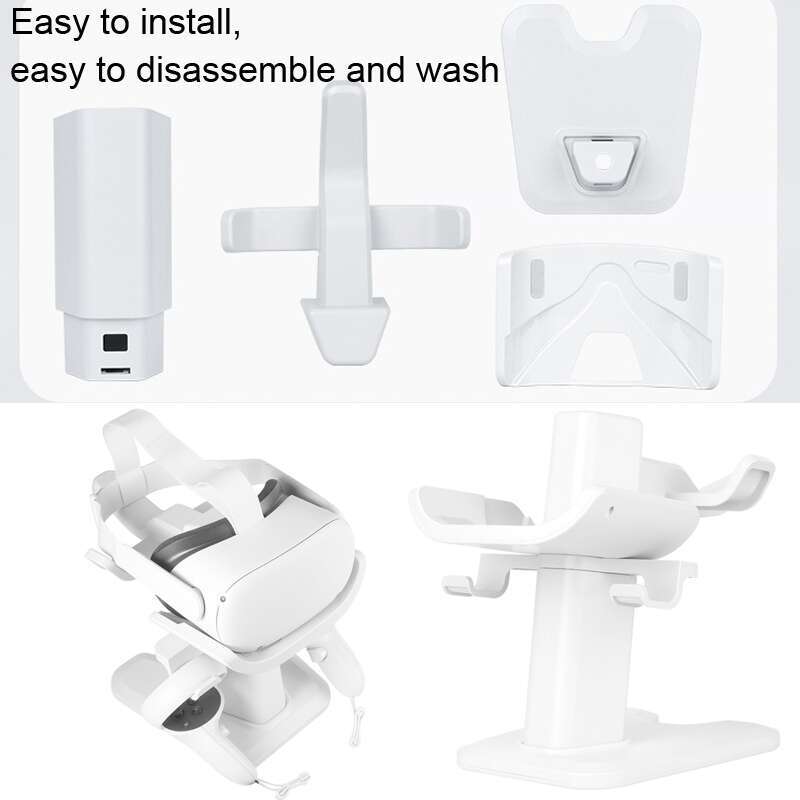 VR Stand Headset Display And Controller Holder Mount For Meta Quest White