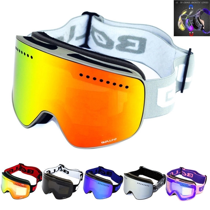 Ski Goggles with Magnetic Double Layer Polarized Lens Skiing Antifog UV400 Snowboard Goggles Men Women Ski Glasses Eyewear case 250910