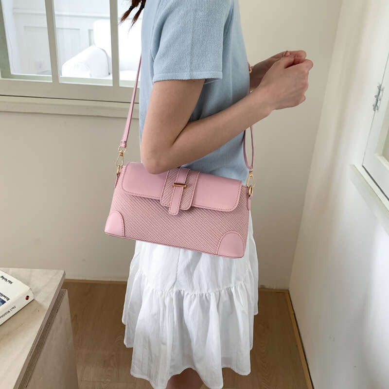 High-Quality Texture Baguette Small Square 2025 Spring New Simple Crossbody Trendy Single Designer Bags Shoulder Underarm Bag