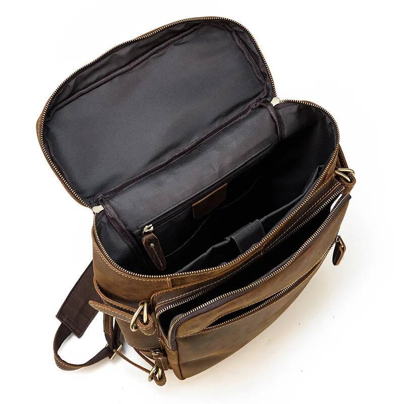 Large Leather Men Designer Laptop Bagpack Man for School Travel Backpack Bag Men's Daypack high-quality