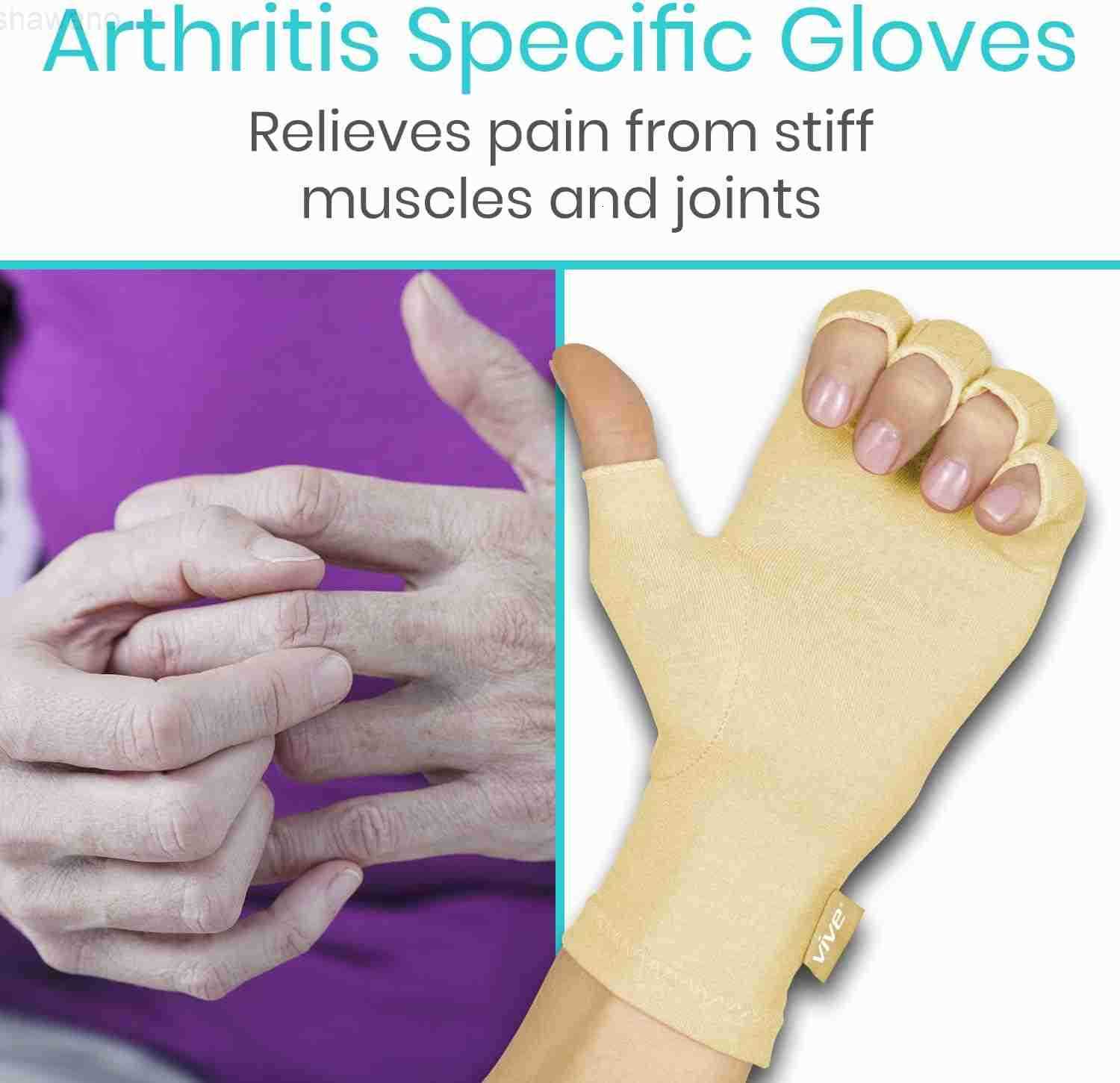 Rheumatoid Arthritis Gloves Men and Women Fingerless Compression Wrap for Hand Pain and Osteoarthritis Black Hand Wrap for Arthritic Joint Symptom Rel