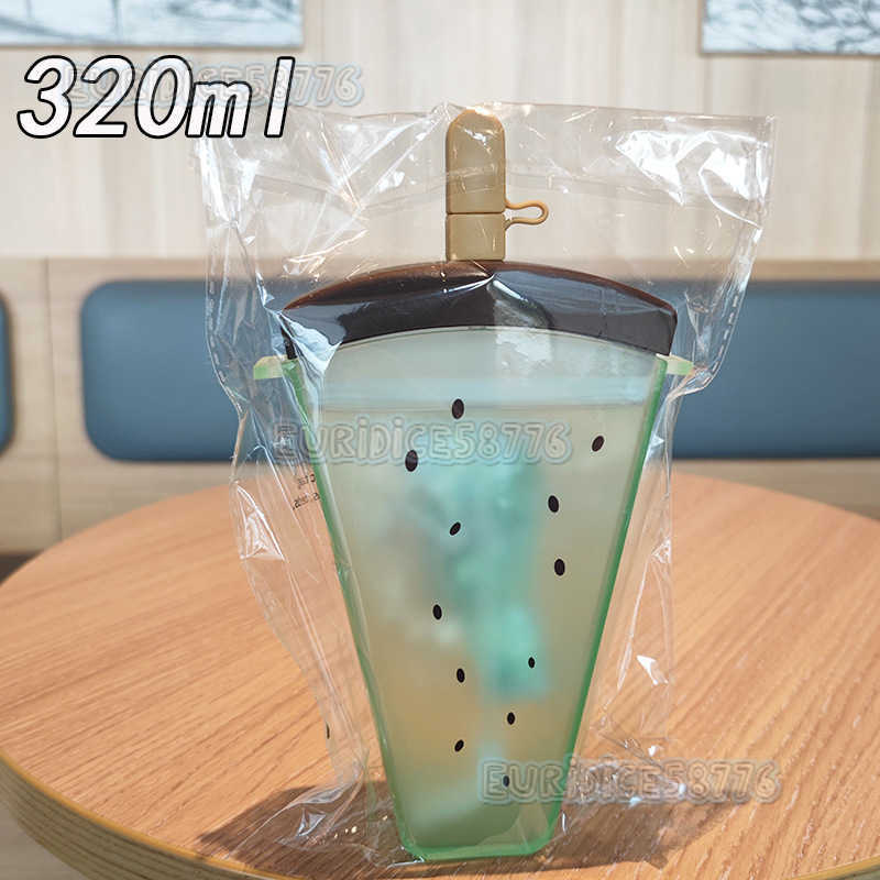 Watermelon Straw As Plastic Water Cup Portable Strap Cold Water Cup Water Bottle H250911