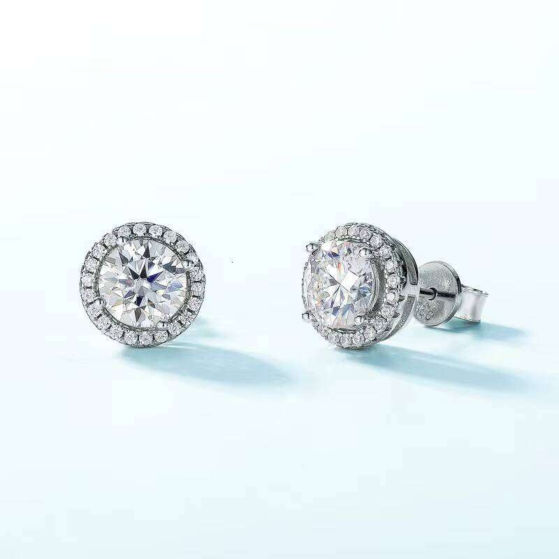 Sterling Sier Moissanite Stud Earrings Minimalist S Shining Dia Jewelry