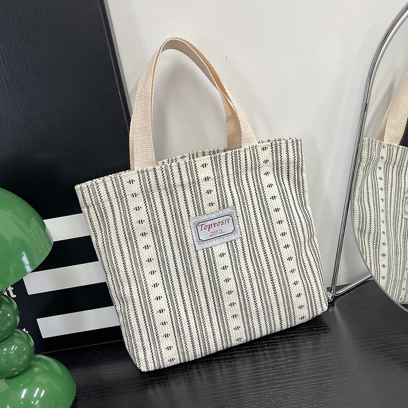 Fashion Striped Print Handbag For Women Designer Bag Lightweight Free Shipping Student Class Simple Storage Bag Office Commuter Luxury Bag Lunch Bag