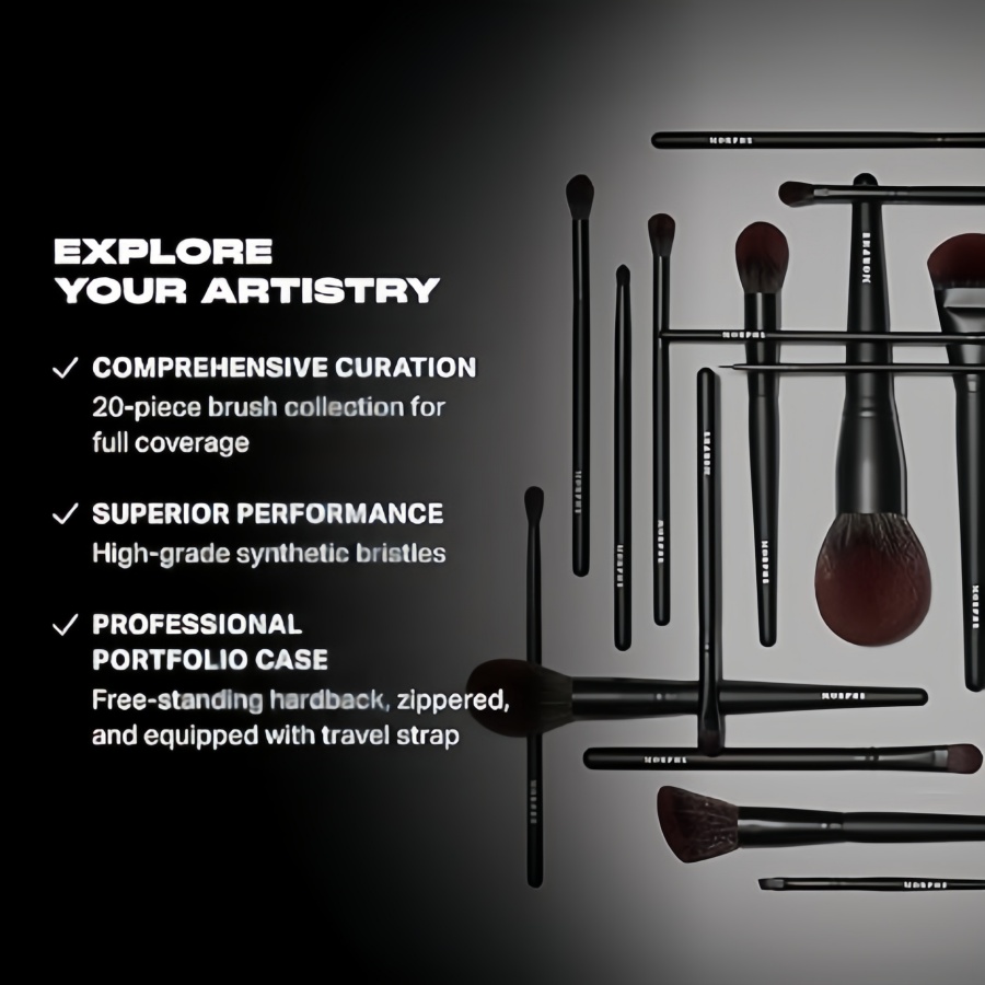Makeup Brushes 24 Piece Professional Makeup Brush Set Eye and Face Tools with Synthetic Bristles Comes with Carrying Case 24 Count