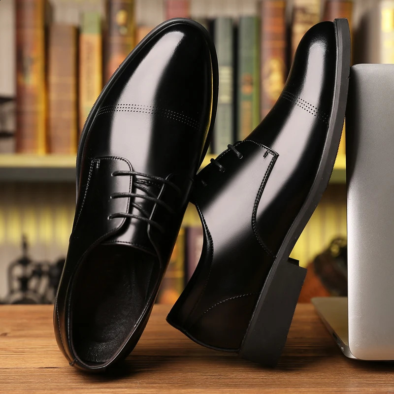 FUQIAO Formal Height Increasing Shoes Man Taller Elevator 6CM Invisible Insole For Men Heighten Increased Oxfords Business Lift 250910