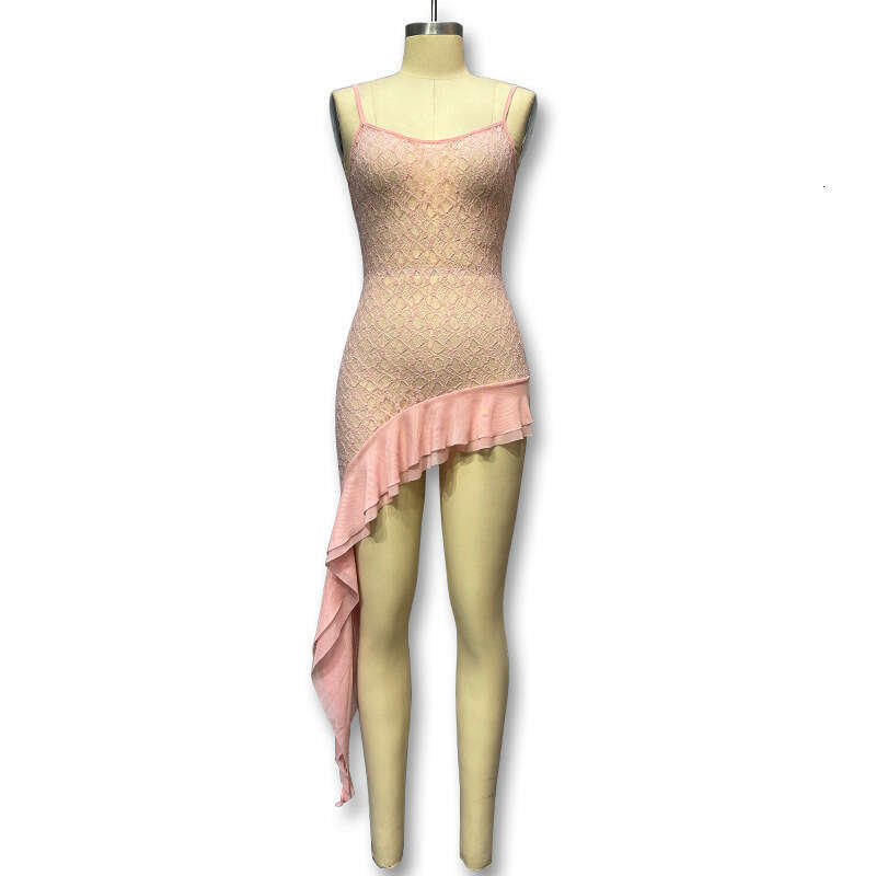 Women's Fashion 2025 Spring New Strap Personality Trendy Sexy Sheer High Slit Dress for Women
