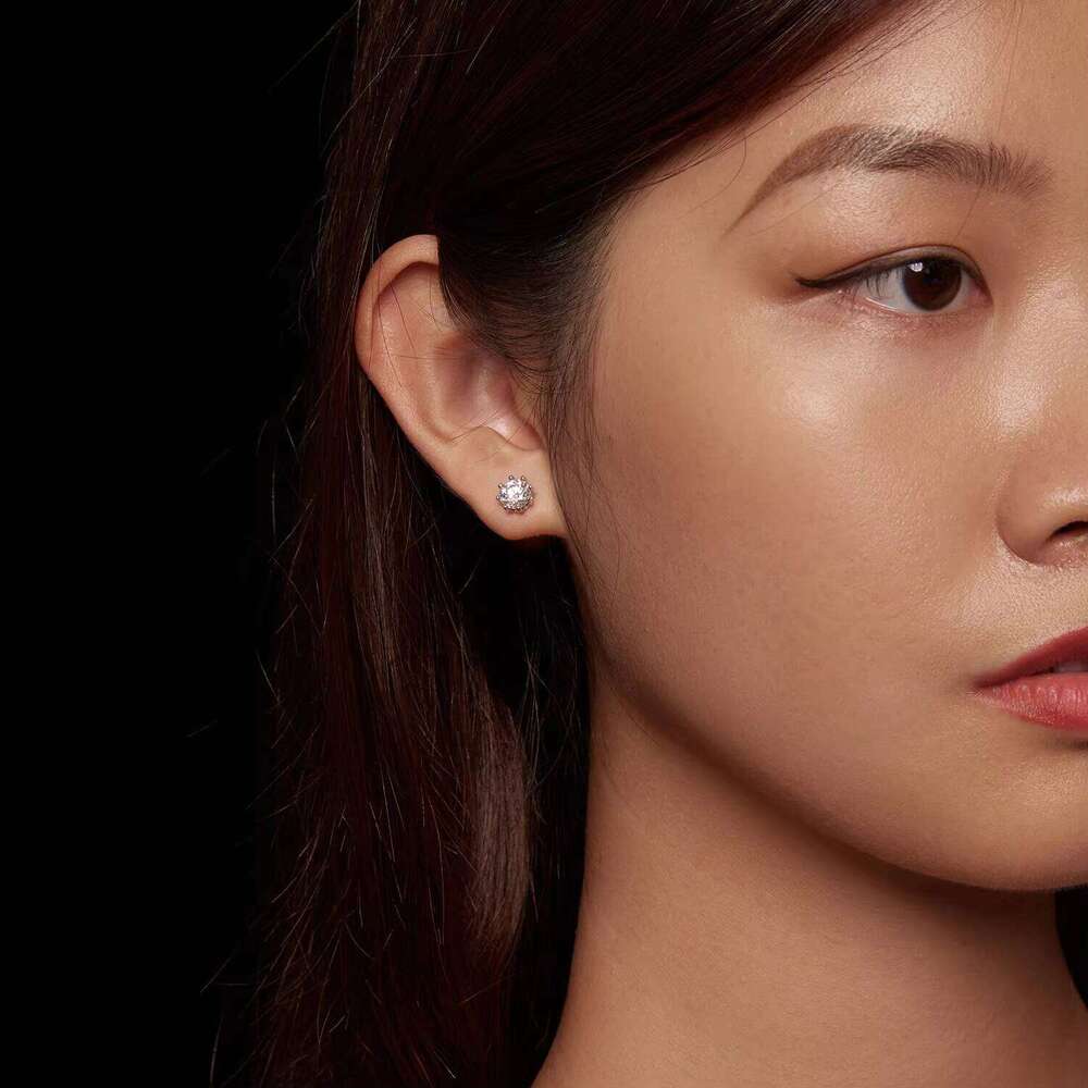 Sterling Sier Moissanite Jewelry Dia Earrings 0.8ct 6mm Round Brilliant Cut Designs Beautiful Earring for Women