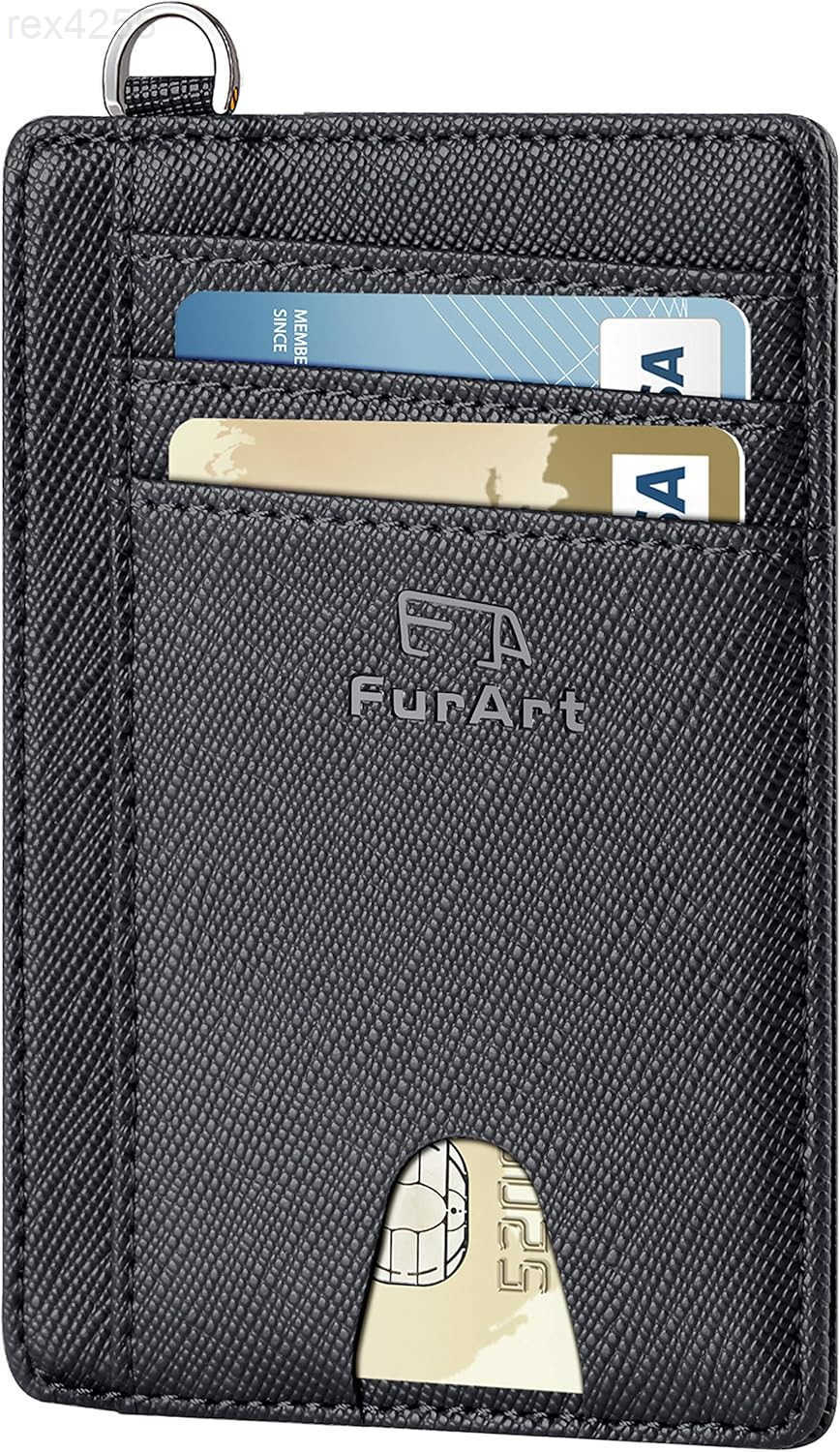 FurArt Slim Wallet Men Minimalist Wallets RFID Blocking Business Card HolderW250911