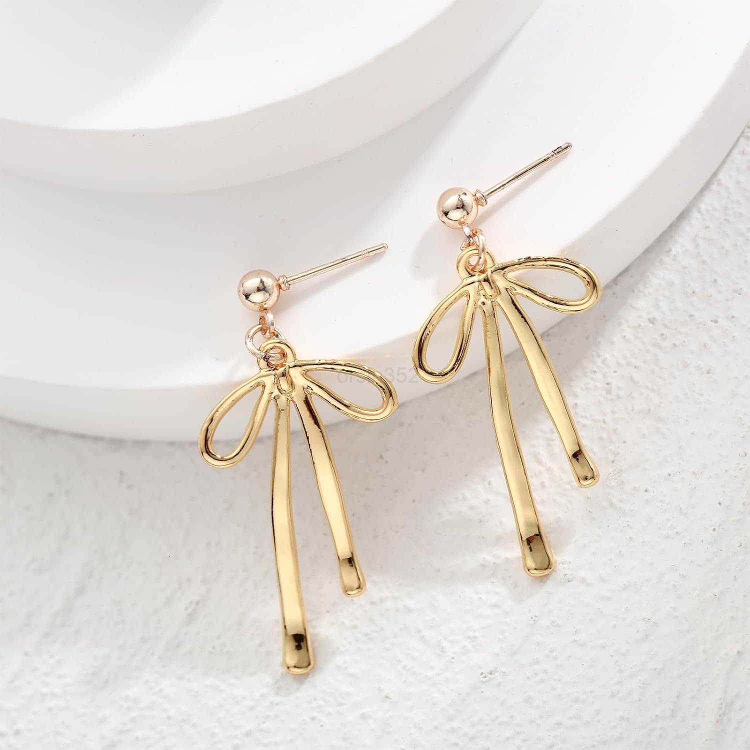 48 Pcs 18k Gold Plated Bowknot Charms Metal Bow Tie DIY Earrings Necklaces Pendant Rhinestone Bowknot Charms for Jewelry Making DIY Crafts Supplies fo