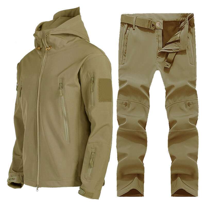 Clothing Soft Shell Jacket Men's Winter Plus Veet Warm Mountaineering Waterproof Windproof Ski Cycling Suit