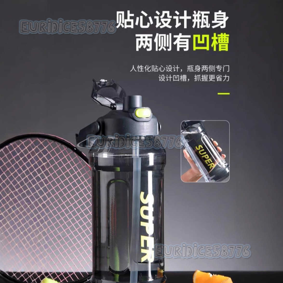 20l Plastic Cold Water Bottle with Straw Space Cup with Handle Large Capacity Water Bottle for Sports and Fitness Tonton Bucket H250911