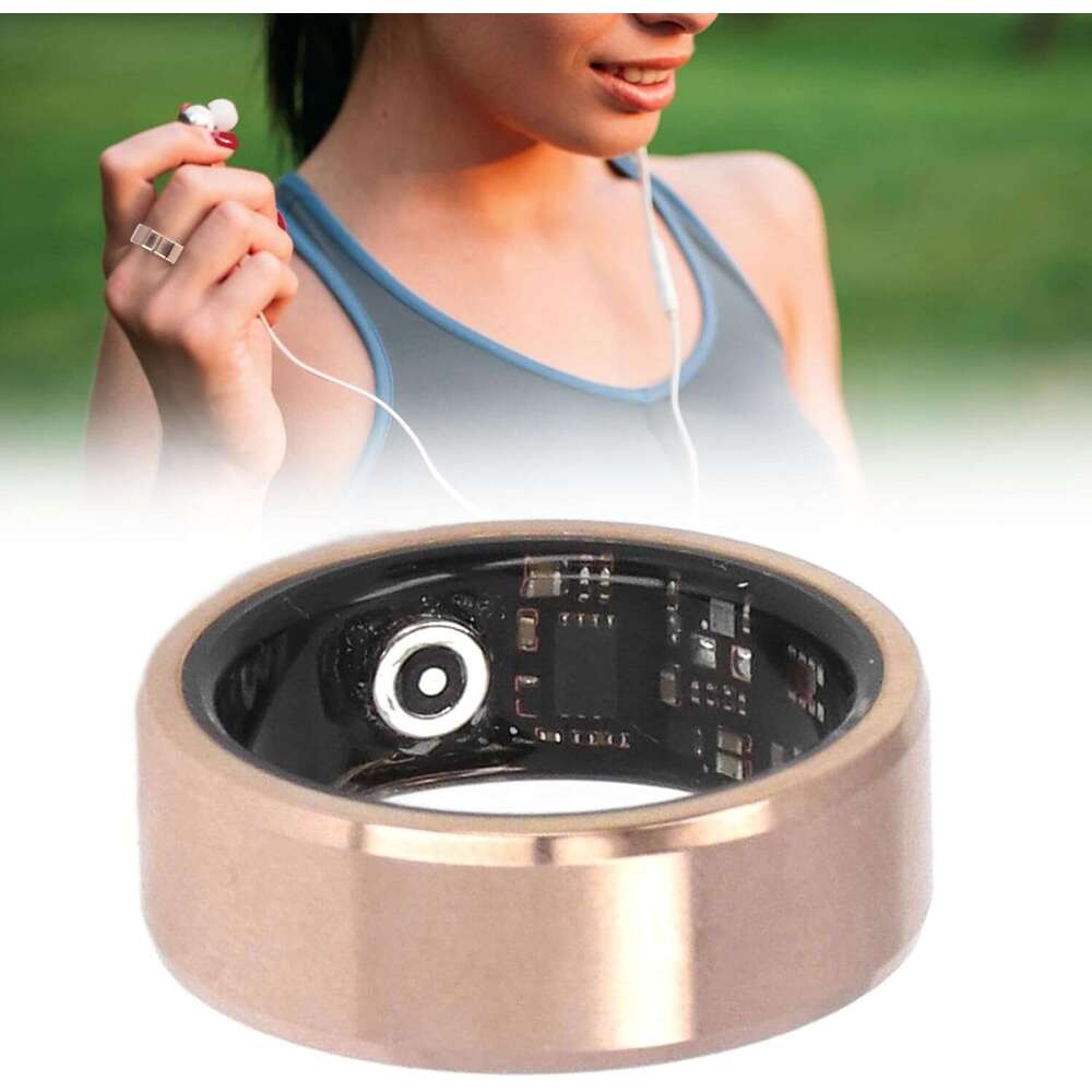 Yunir Smart Health Tracker, Fiess Tracker Ring Monitoring Sleep Quality and Heart Rate, Waterproof Wearable Healthy Data Recorder with APP