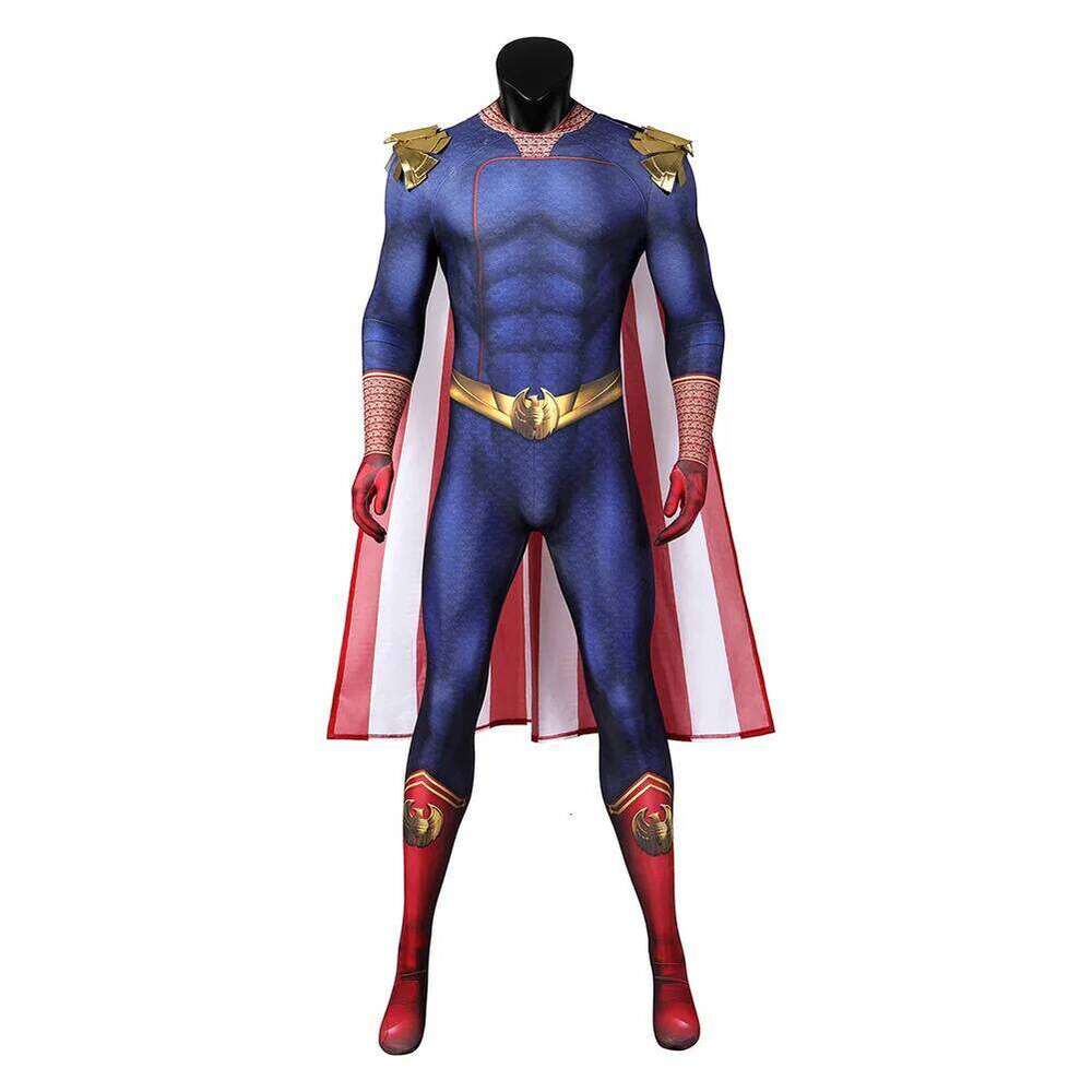 Fantasia Homelander Cosplay Ju mpsuit Cloak Cartoon TV The Boys Disfraz Costume Adult Men Male Halloween Carnival Party Clothes