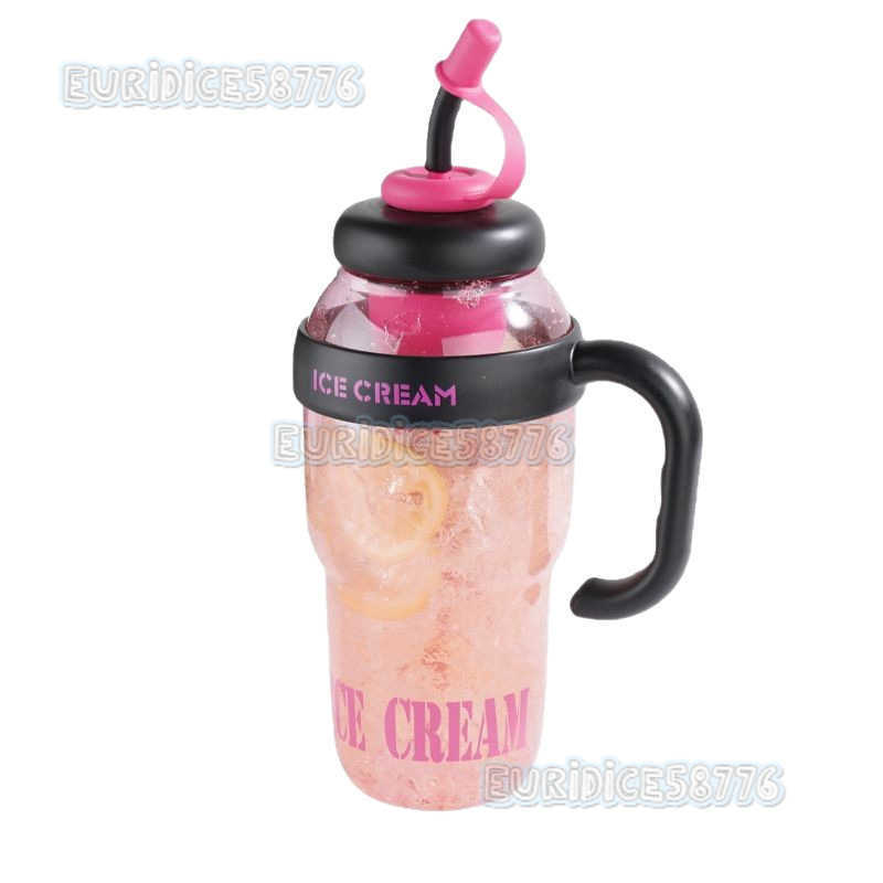 Summer Water Bottle Plastic Cup Ton Bucket Milk Tea Cup Cup Outdoor Portable Cute Straw Cup H250911