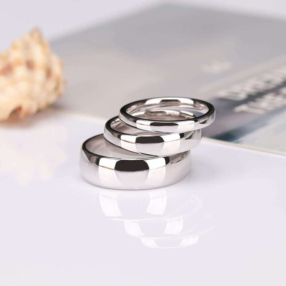 2mm 4mm 6mm Sterling Sier Ring High Polish Plain Dome Wedding Band Comfort Fit Size 3-13
