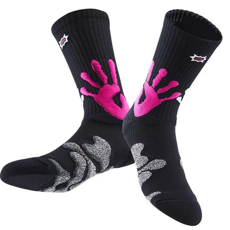 Athletic Crew Socks with Thicker Padding Elastic Sport Basketball Socks for Outdoor Activities AntiSlip Comfy Socks D250911