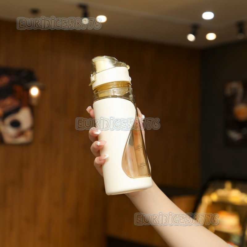 Travel Cup Sports Space Cup High Appearance Bottle Doublelayer Plastic Cup Water Cup Summer Water Bottle H250911