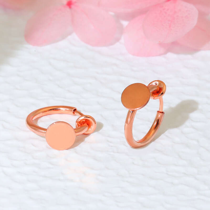 DIY Handmade Earring Accessories Copper Gold Plated Color Retention Non-Pierced Spring Ear Clips Fake Earrings