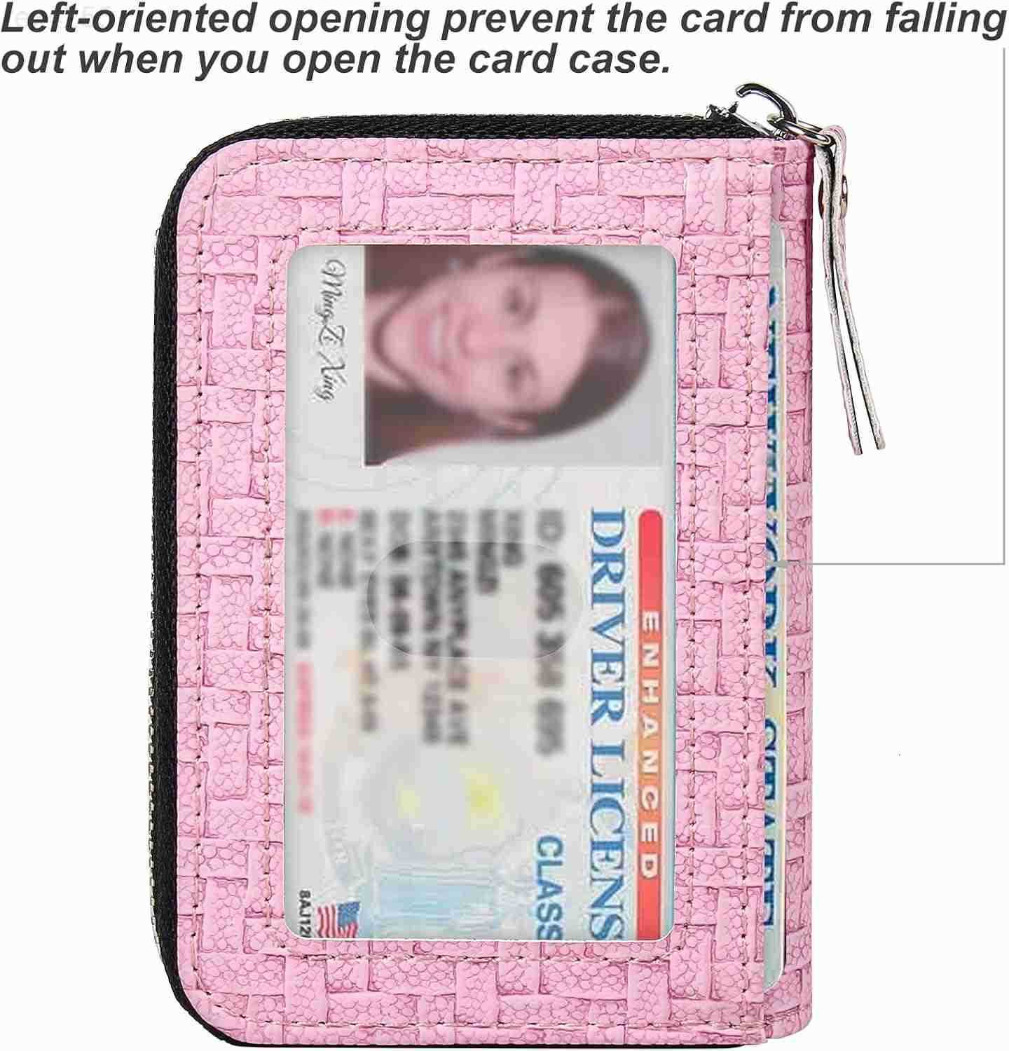 Credit Card Holder RFID Card Case Wallet Small Accordion Zipper Card Case Holder Card Organizer Case for Women MenW250911