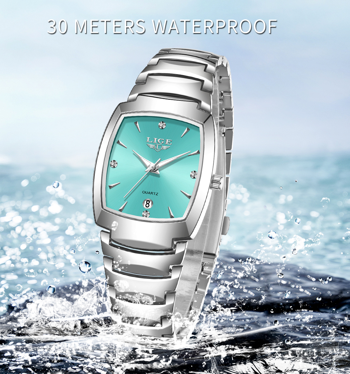 LIGE Mens Quartz Watch - Stylish Water-resistant Timepiece with Date Display for Professionals & Students
