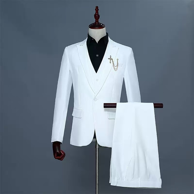 T1721 Men's Casual Suit Business Solid Color Suit