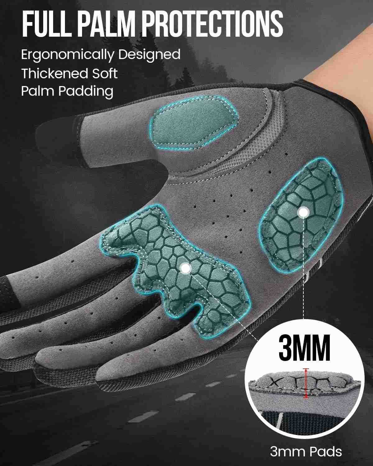 Cycling Gloves Mountain Bike Gloves Biking Gloves for Men Women Outdoor Full Finger Workout Gloves Touch Screen AntiSlip ShockAbsorbing MTB Gloves Roa