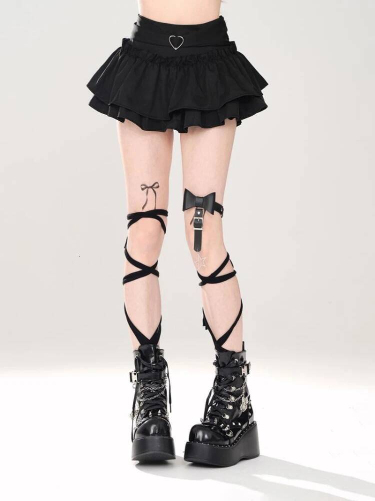Skirts Women Ruffles A-line High Waist Chic Design Unique Korean Fashion Streetwear Gothic Summer Sweet Hot Girls Prevalent Y2k dongdumaoyi
