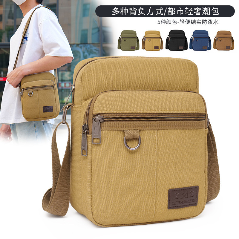 New Men S Canvas Free Shipping Luxury Bag Designer Bag Bag Single Shoulder Bag Korean Style Trendy Casual Canvas Men S Bag Business Outdoor Backpack C