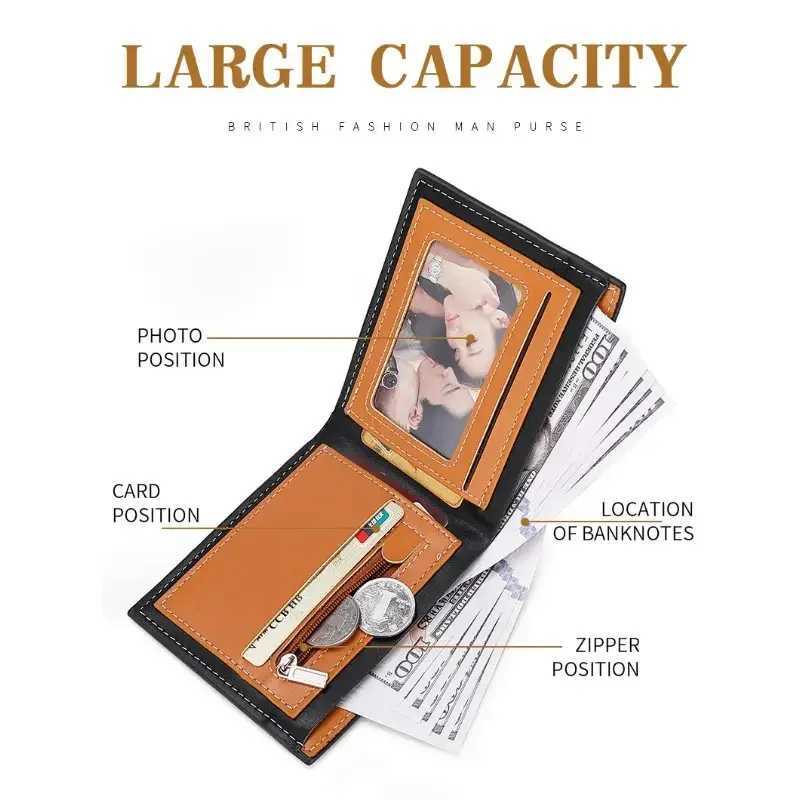 New Carbon Fiber Short Wallet Mens Card Bag Integrated Zipper Change Bag Holder Versatile Business Horizontal Wallet Mens Bag W250911