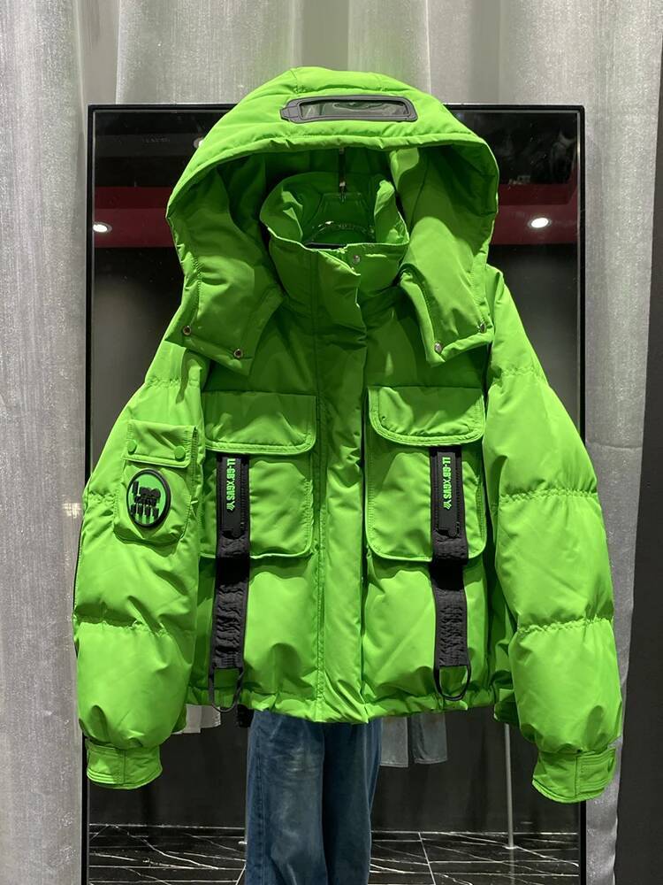 Winter Gradient Removable Hooded Jacket Parker Female White Duck Thick Down Jackets Women Big Pocket Quilted Outwears