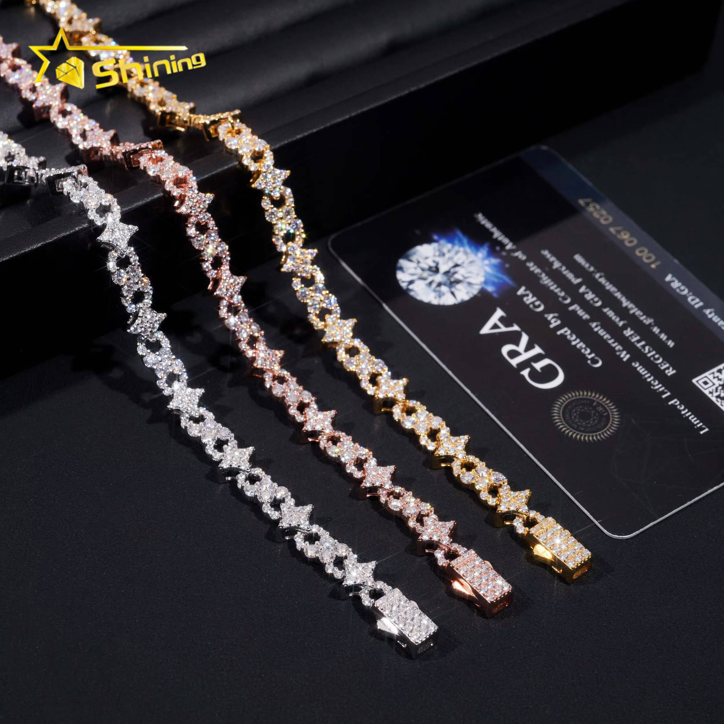 New Arrival Unisex Bracelet 925 Sterling Silver Moissanite Pass Diamonds Tester Diamonds Fast Shipping Women Men Jewelry