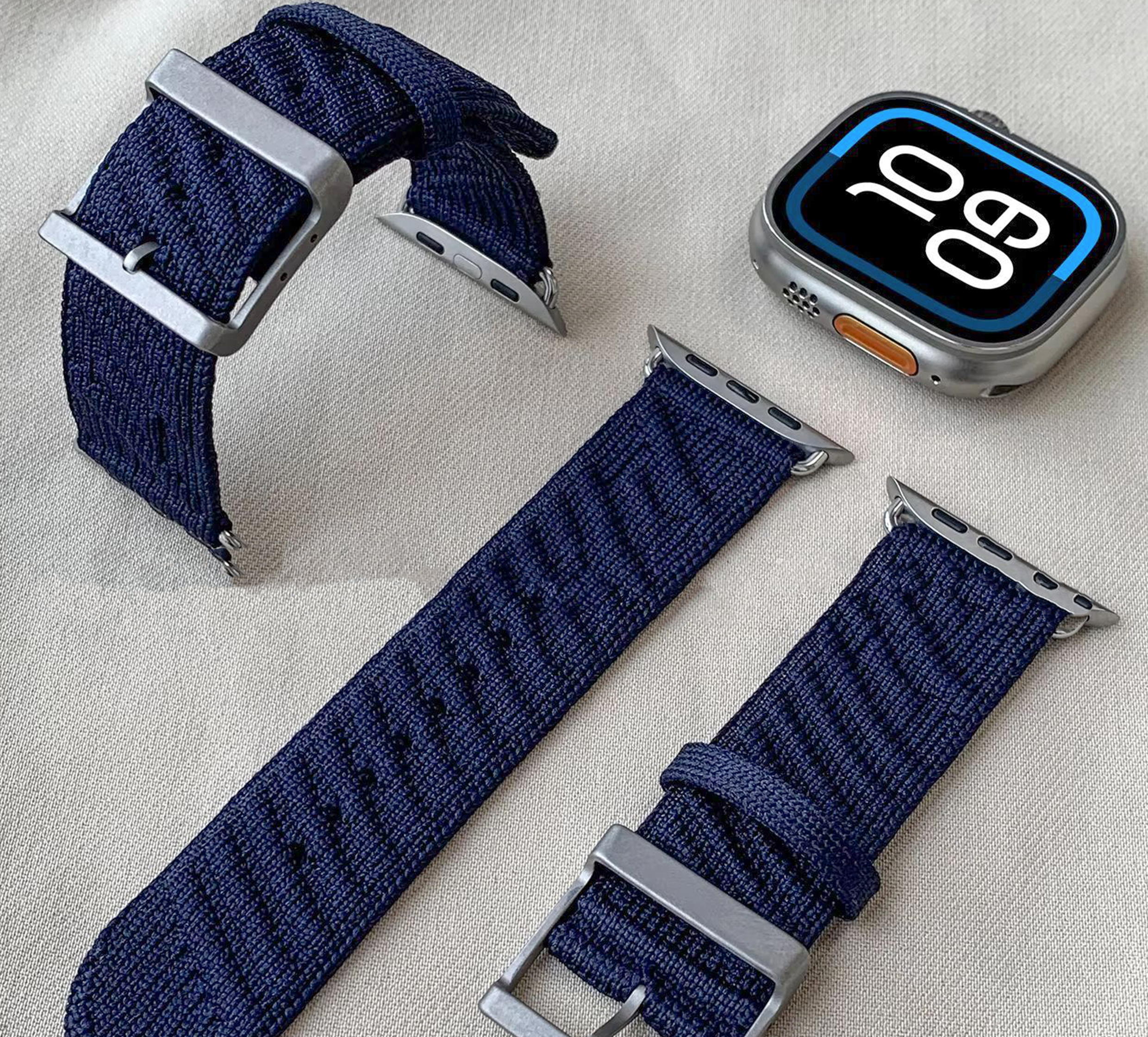 2025 Luxury Knitted Ultra3 Knitted Strap Needle Buckle Nylon Sport Strap Autumn/Winter New Midnight Blue/Water Demon Blue/Vitality Orange/Classic Colo