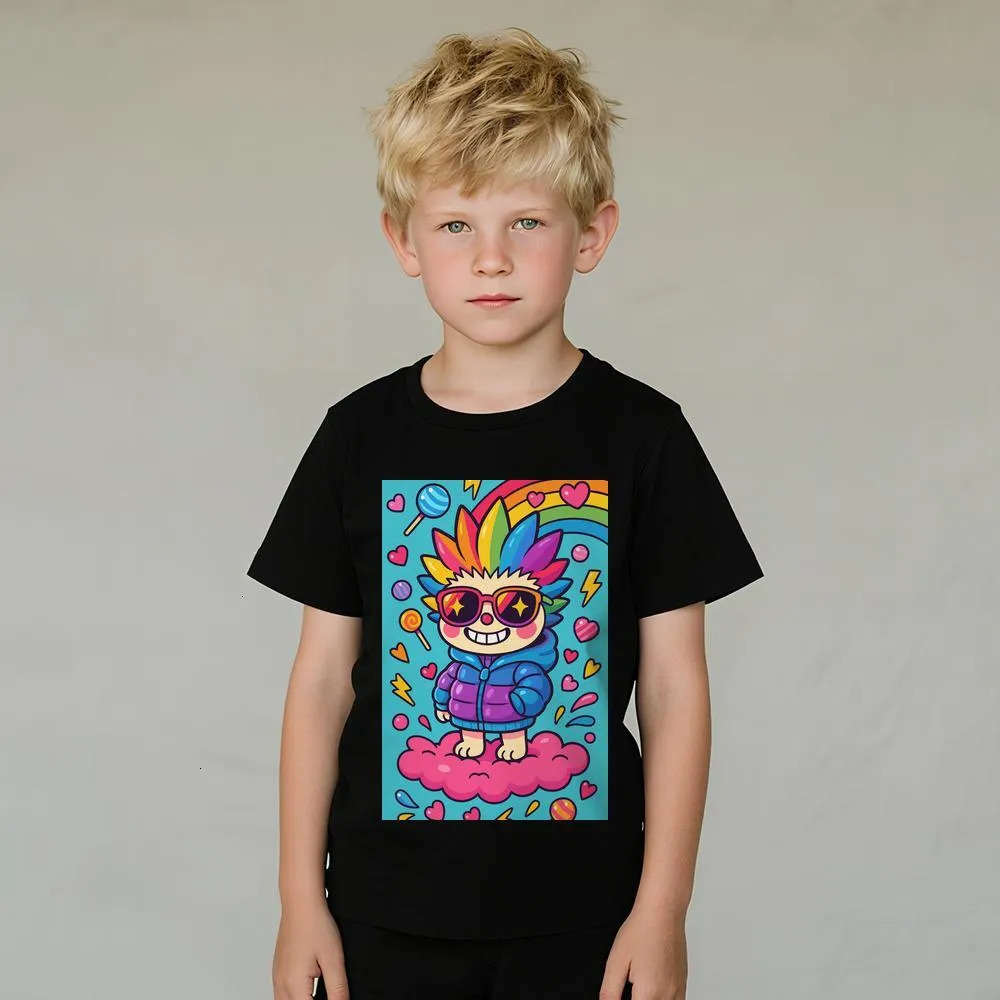 Ddmywed 2025 New Explosive Boys and Girls Children's Fashion Versatile Casual Neutral Style Summer Cotton Trendy T-shirt