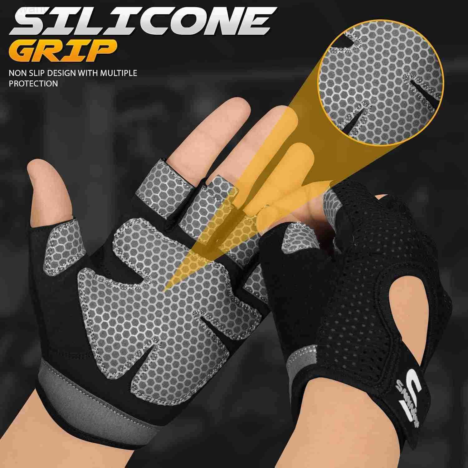 Workout Gloves for Men and Women Weight Lifting Gloves Gym Fitness Exercise Cycling Pull ups Microfiber Lightweight Breathable NonSlip Silicone Padded