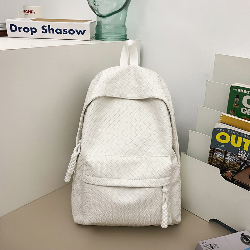 Luxury Bag TB BHULAMTE Designer Bag Men's New Versatile Backpack For Students Casual Laptop Backpack Woven PU Leather Trendy And High-end Travel 