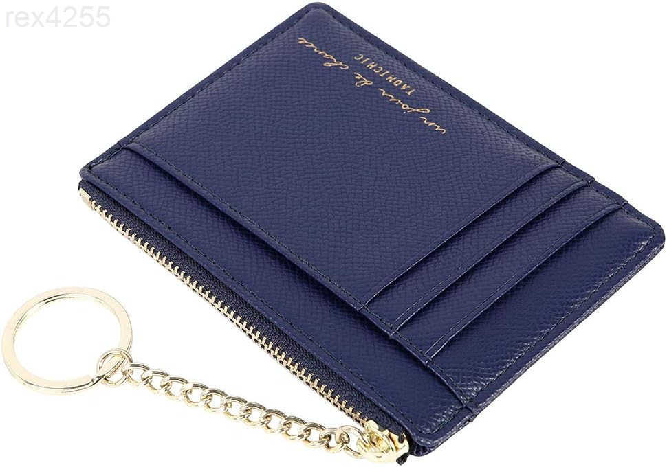 Womens 8 Cards Slim Minimalist Card Holder Coin Changes Purse Keychain Front Pocket WalletW250910