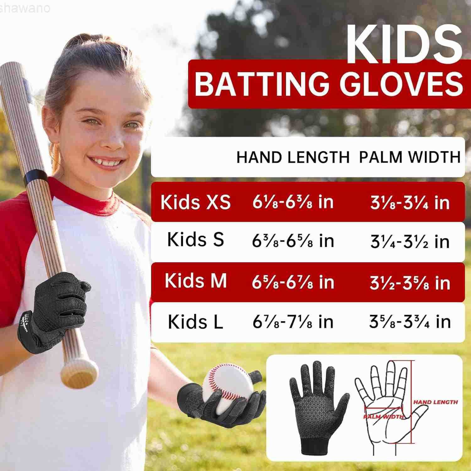 Baseball Batting Gloves for Adult Youth Grip Breathable Softball Batting Gloves Fit Men Kids Boys GirlsW250911