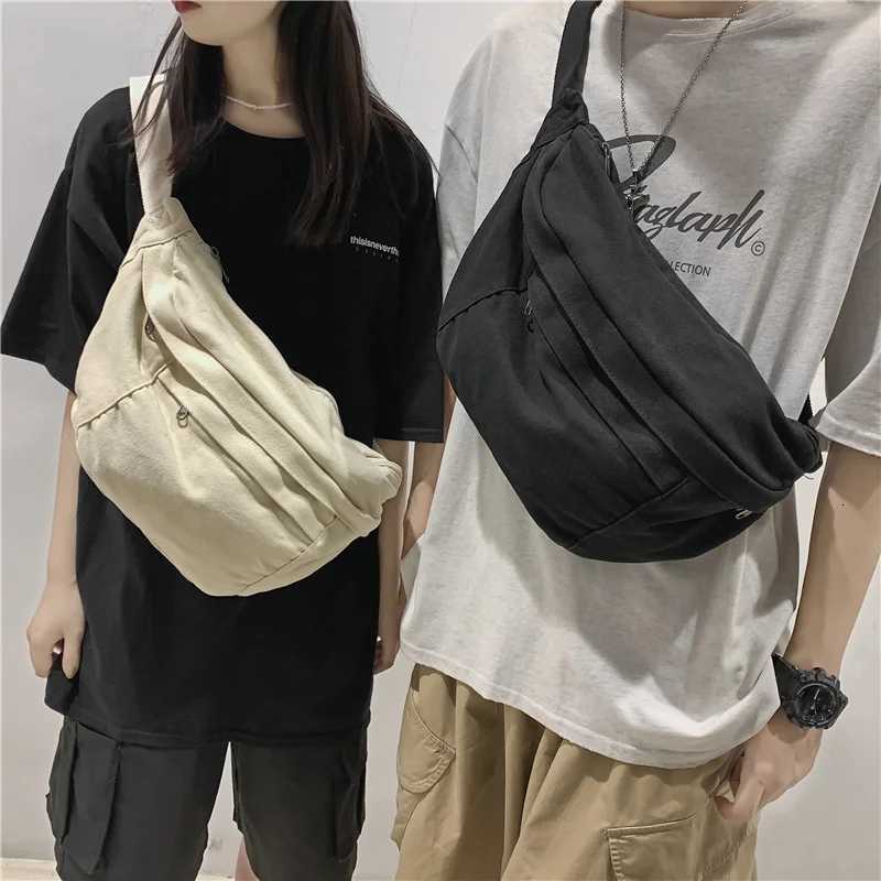 Fashion Trend Waist Bags Unisex Canvas Chest packs Phone Pack Street Hip hop Belt Bags Large capacity Ladies Crossbody Chest Bag Z250911