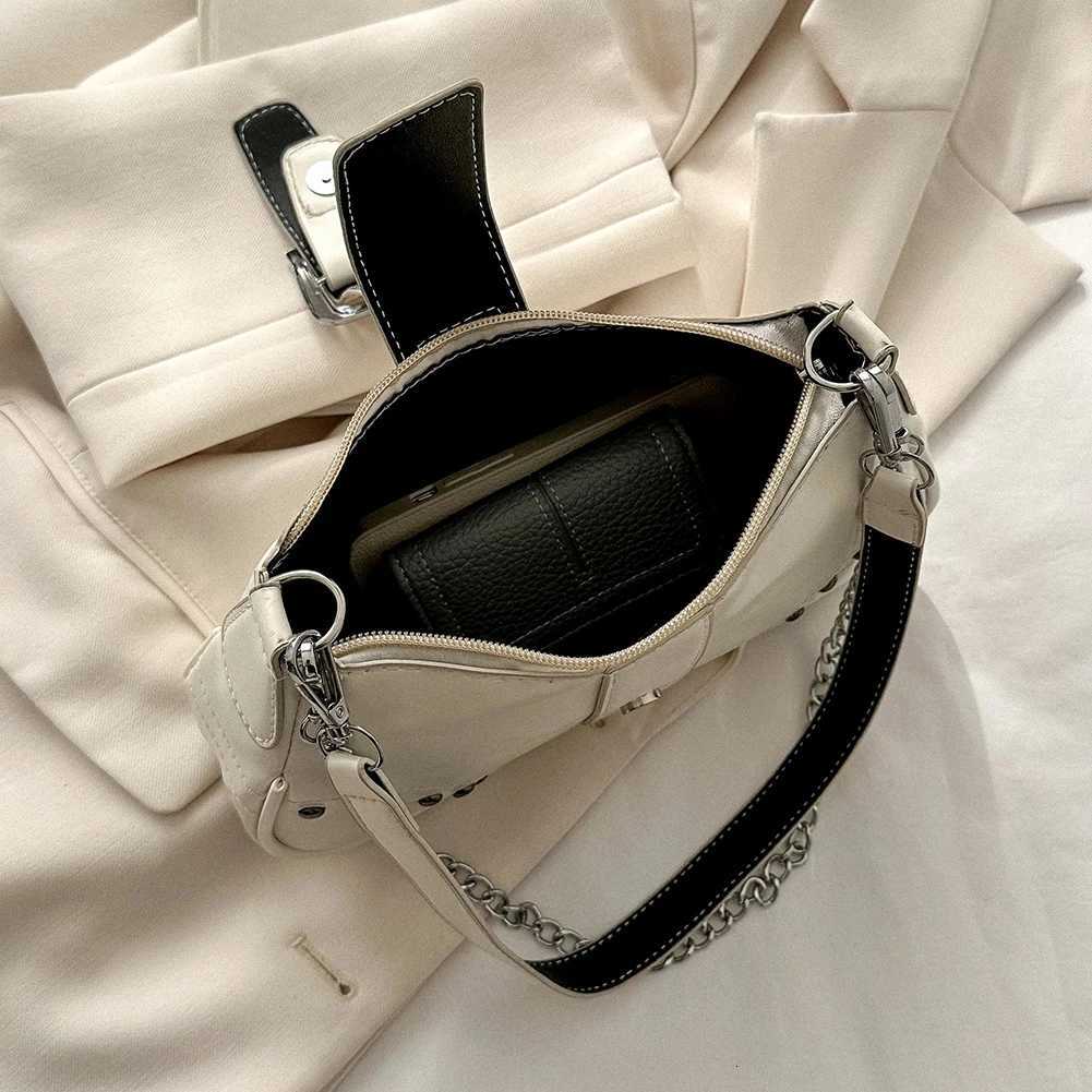 Womens Handbags Y2K Cool Style Chain Shoulder Bag Highquality Ladies Armpit Purses Fashion Solid Color Totes Female French Bag W250911