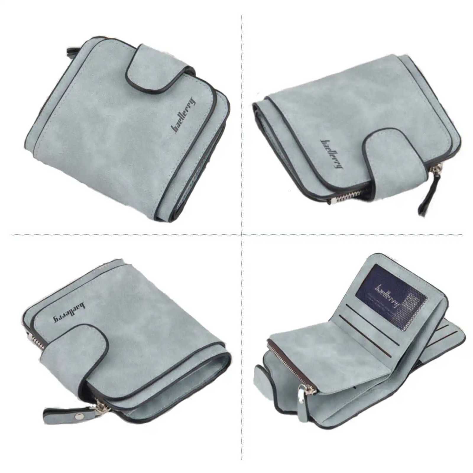 Buckle Abrasive Leather PU Womens Short Wallet Fashion Casual Trifold Purse MultiCard Holder Coin Purse W250911