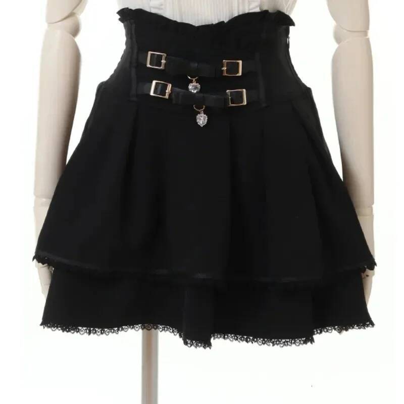 Japan Style High Waist Pleated Bow Knot Design Mini Kawaii Slim Fit A-line Pink Lace Skirts For Women dongdumaoyi