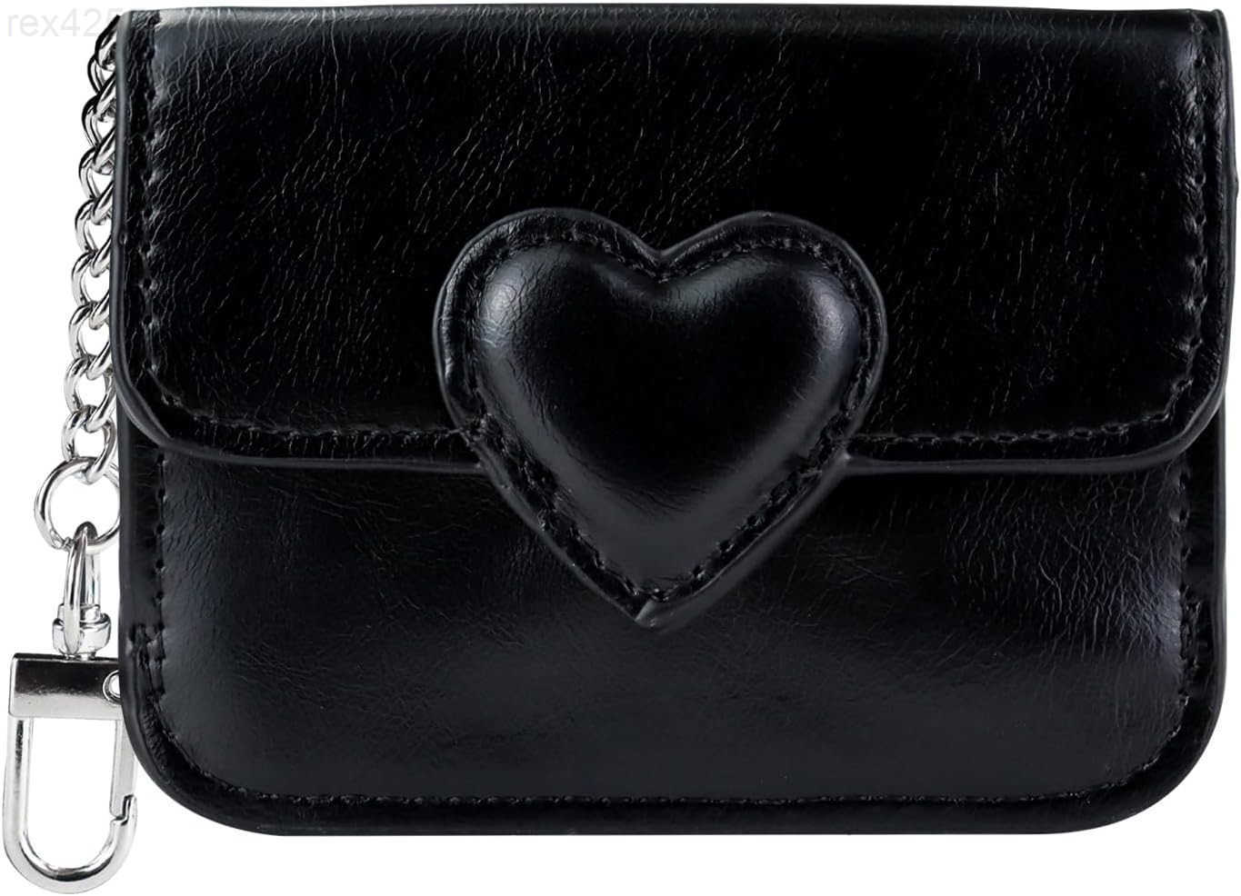 Credit Card Wallet PU Leather Slim Credit Card Holder for Women with Key Chain Fashion Heartshaped Small Card Holder Wallet Coin Change Purse for Shop