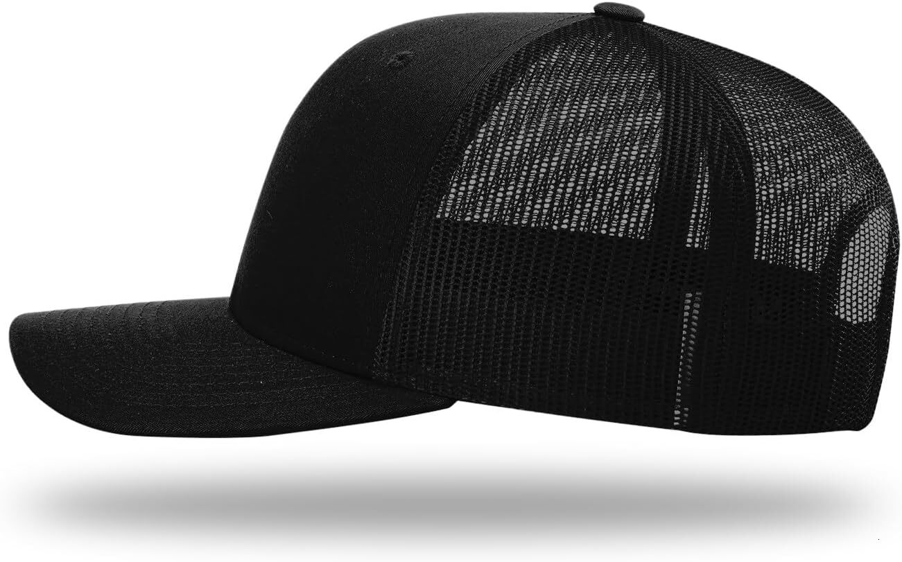 112 Trucker Premium Baseball Cap, Adjustable Snapback Hat - Structured Six Panel Richardson Blank Hats