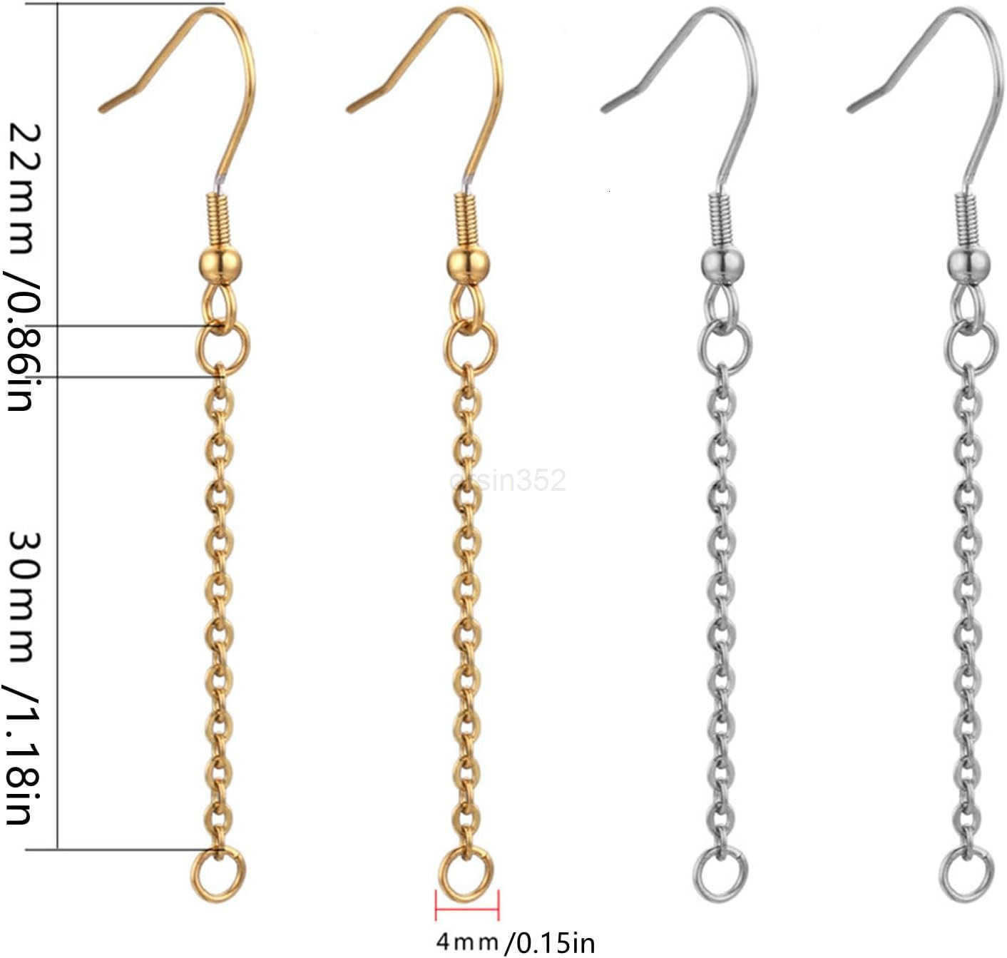 20 Pcs Earrings Beading Hoop for Jewelry Making Jewelry Findings Hoops Adjustable Chain Extender Earring Charms Extension Chains for DIY Craft Earring