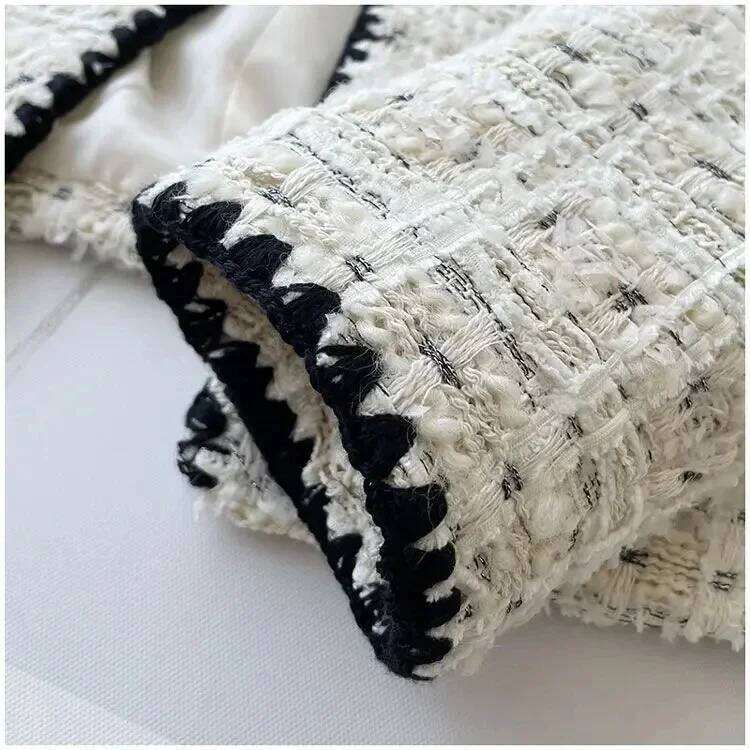 Spring Autumn Jacket Design Fashion Sweet Tweed Blazers Women New French Elegant Office Lady Woolen Short Suit Coats