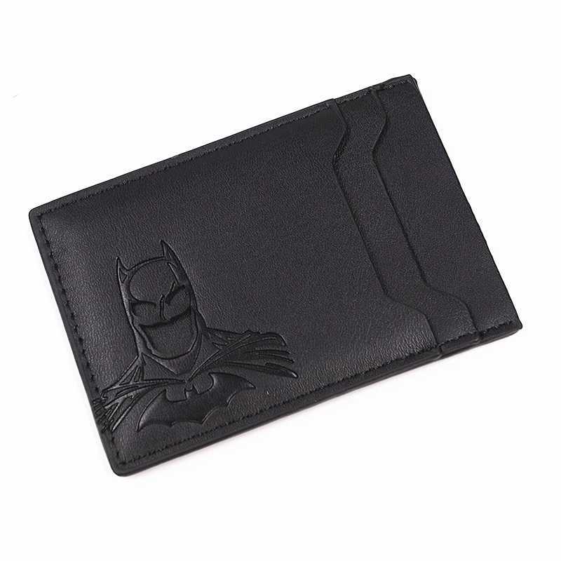 Bat ID Wallet For Men Leather Slim Card Holder Case Cover With Cutout Superhero Face Eyes Mask Gift For Husband Teens Boy Friend W250911