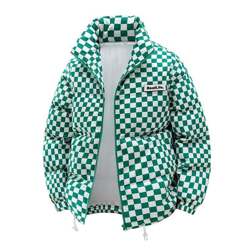 Square Unisex Winter New Loose Thickened Coat Couple Style Stand Collar Cotton Padded Jacket for Men